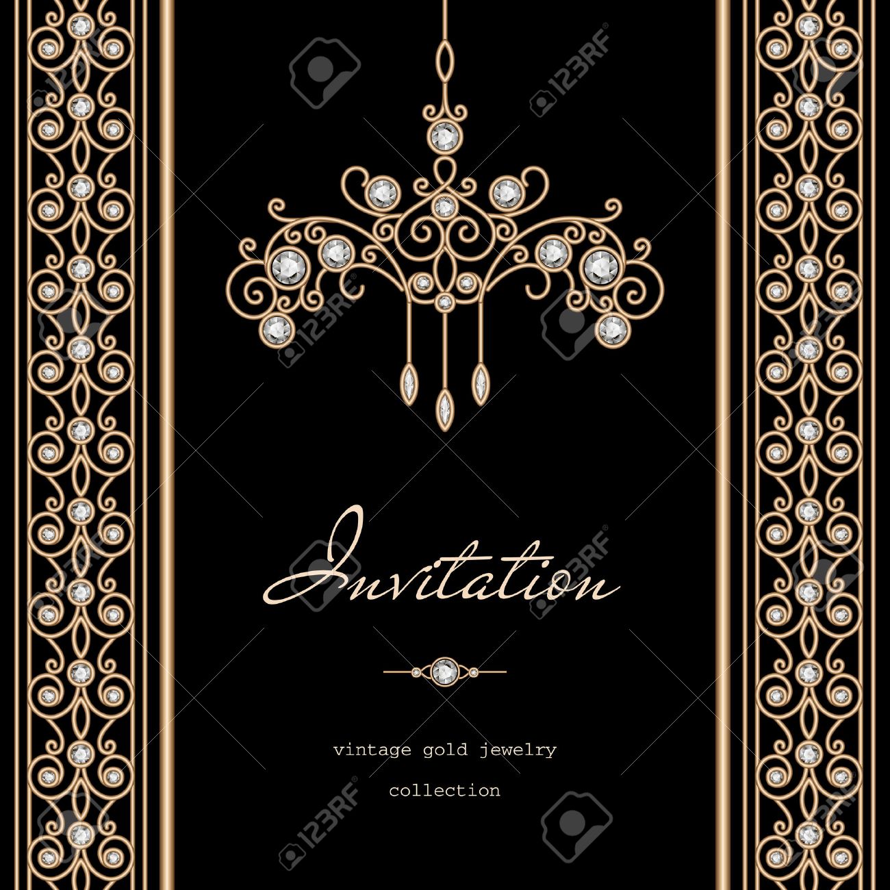 black and gold invitation templates