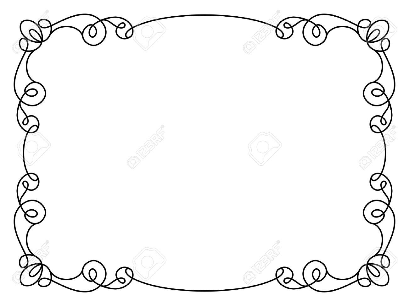 calligraphic rectangle frame simple frame ornament decorative