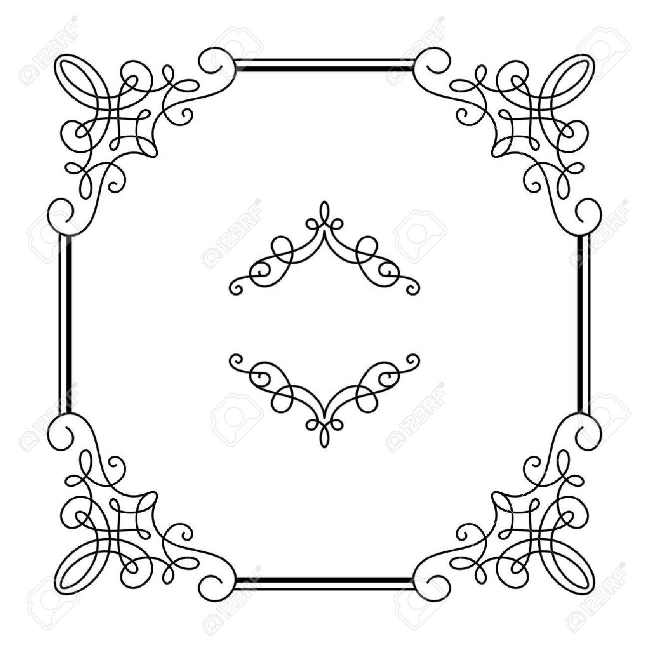 calligraphic square frame simple frame ornament decorative