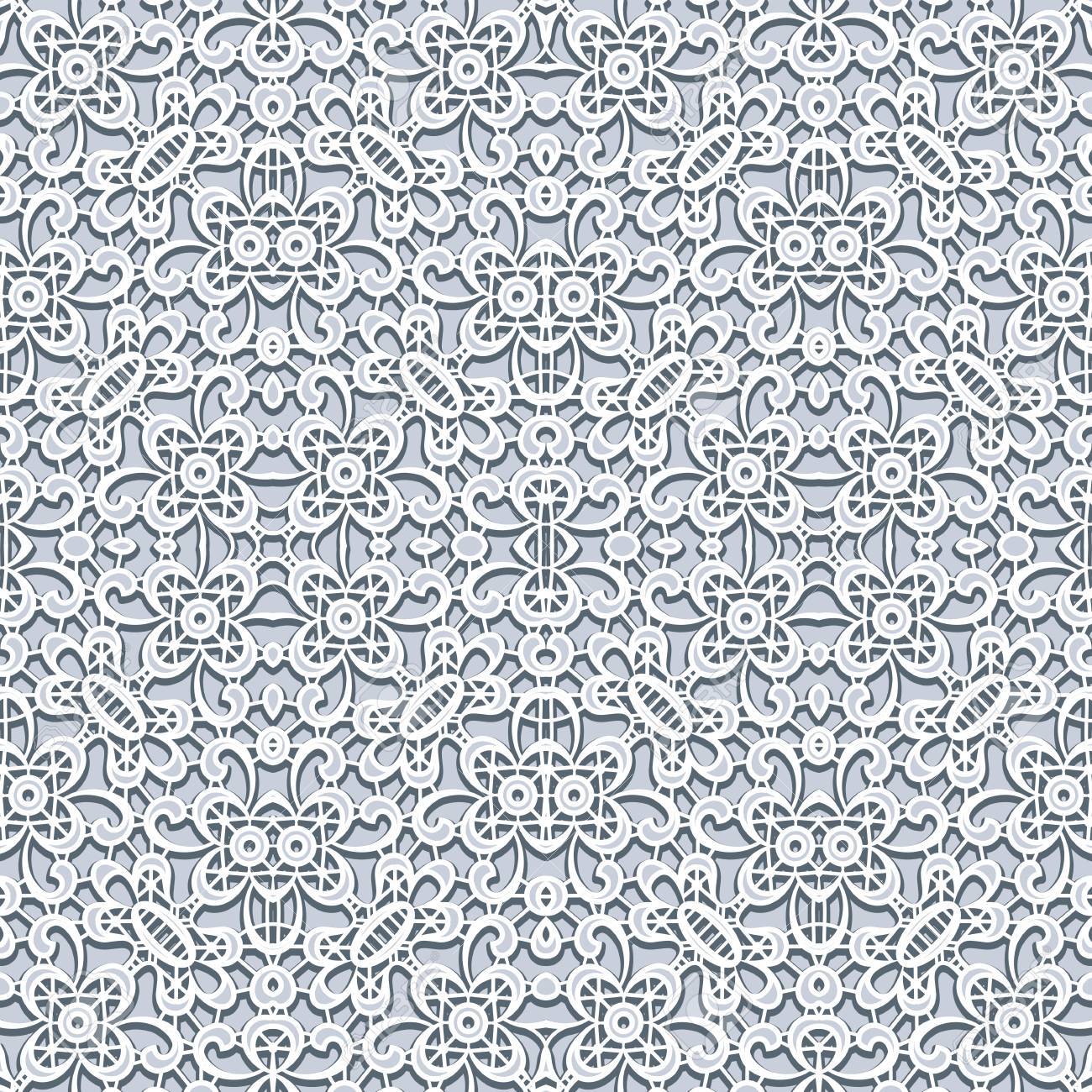 中立的な色のチュール飾り刺繍 レース テクスチャのシームレスなレース パターンのイラスト素材 ベクタ Image