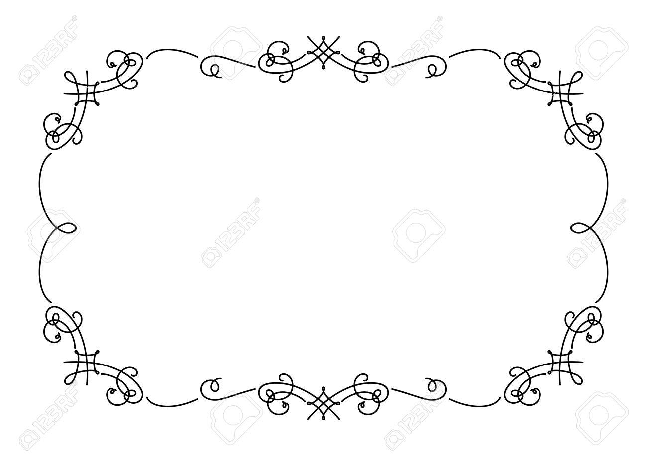 calligraphic rectangle frame simple frame ornament decorative