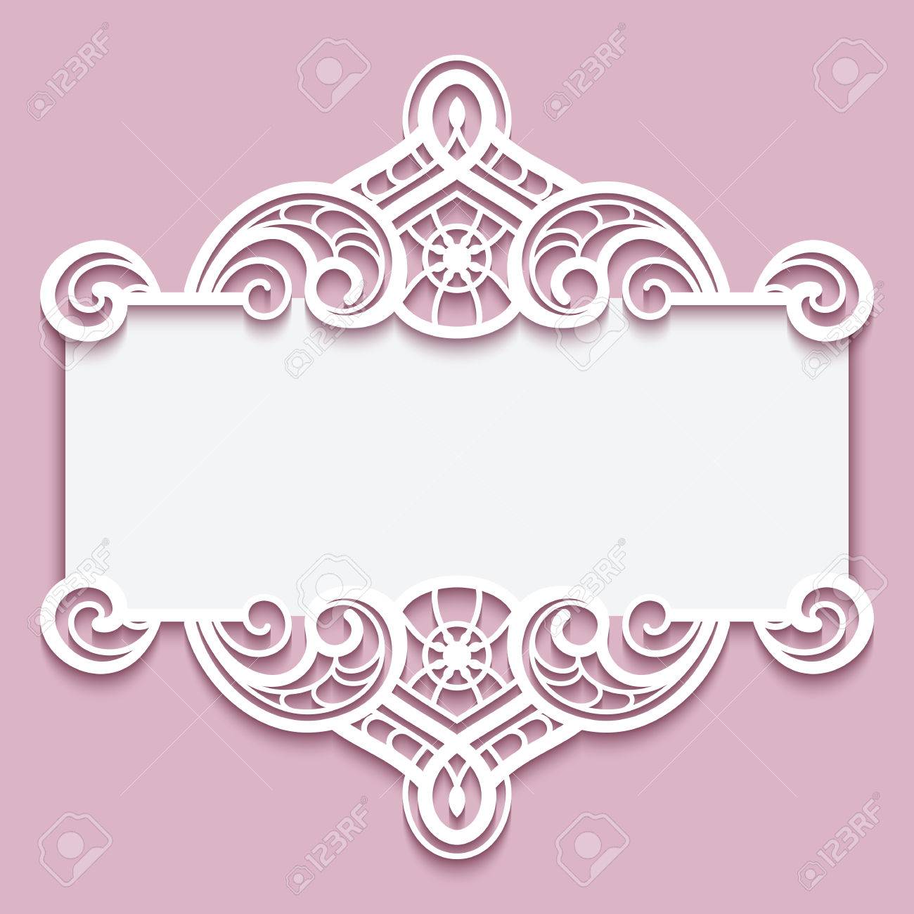 elegant cutout paper frame with lace border ornament greeting