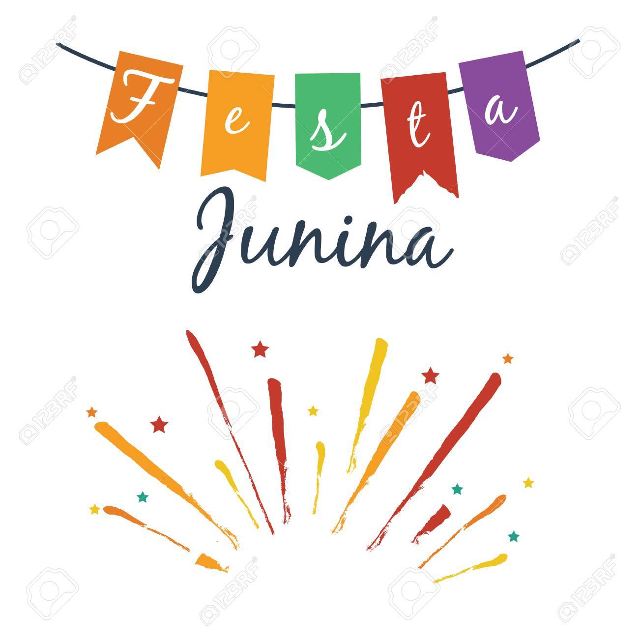 ブラジル 6 月パーティーのタイトルとリボンします ベクトルの図 のイラスト素材 ベクタ Image