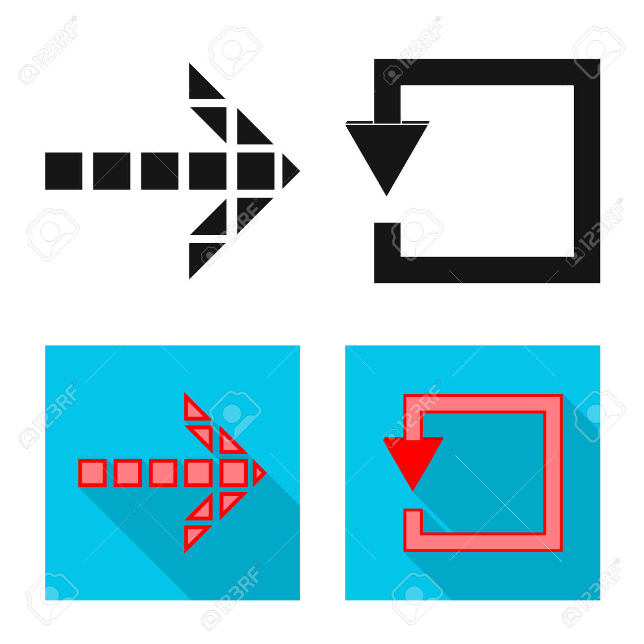 Vector illustration of element and arrow icon. Collection of element and direction vector icon for stock. - 126784362 Vector illustration of element and arrow icon. Collection of element and direction vector icon for stock. - 126784362