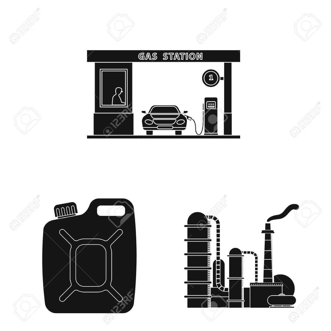 석유와 가스 기호의 고립 된 개체입니다. 주식에 대한 석유 및 휘발유 벡터 아이콘의 컬렉션입니다. 로열티 무료 사진, 그림, 이미지  그리고 스톡포토그래피. Image 132441603