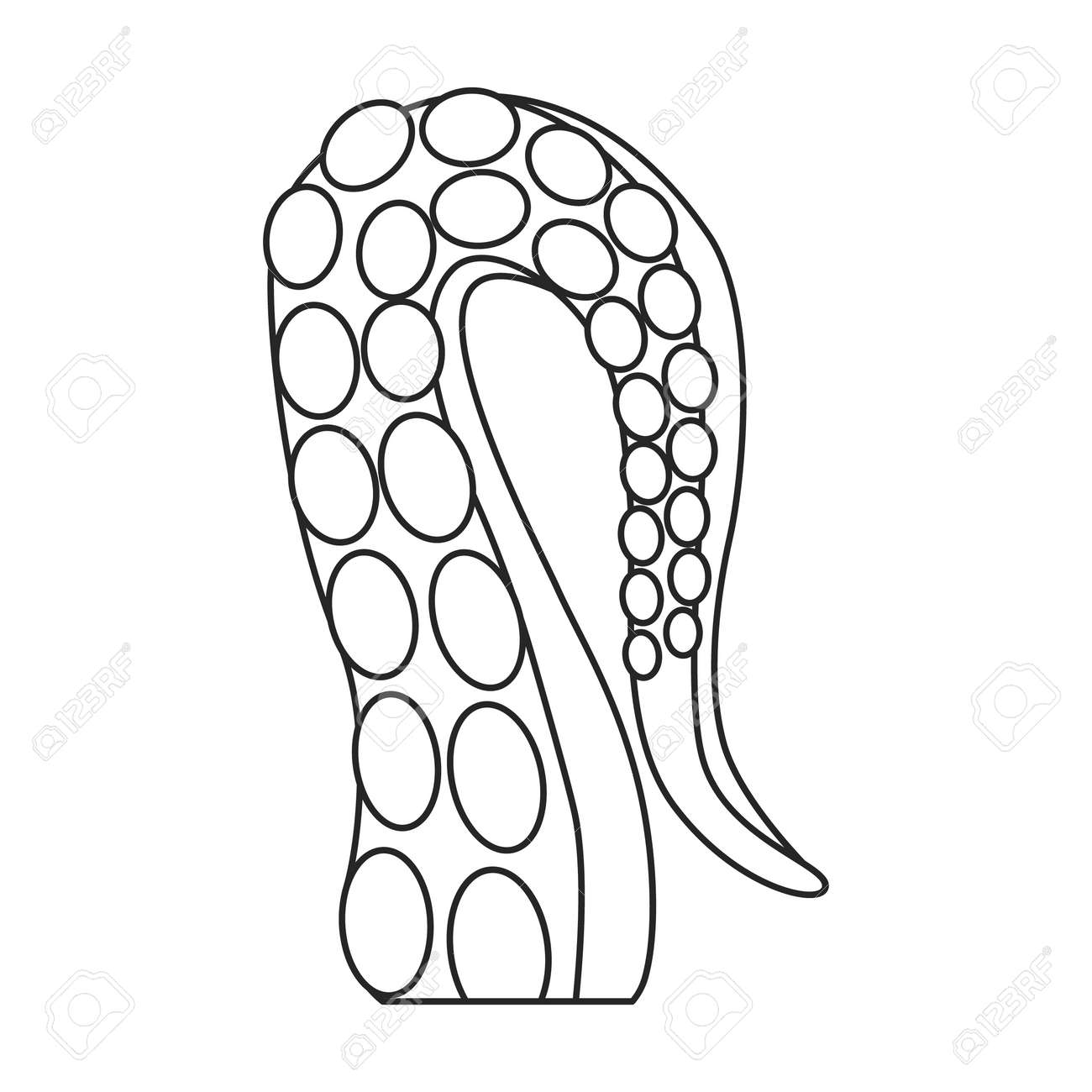 Octopus tentacle vector outline icon. Vector illustration seafood on white background. Isolated outline illustration icon of octopus tentacle. - 167978029 Octopus tentacle vector outline icon. Vector illustration seafood on white background. Isolated outline illustration icon of octopus tentacle. - 167978029