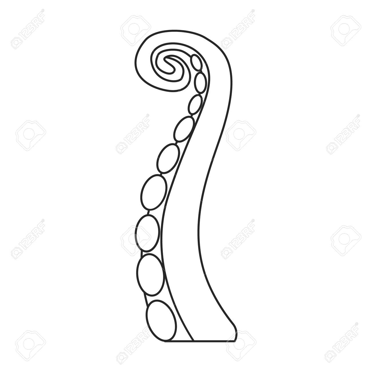 Octopus tentacle vector outline icon. Vector illustration seafood on white background. Isolated outline illustration icon of octopus tentacle. - 167978033 Octopus tentacle vector outline icon. Vector illustration seafood on white background. Isolated outline illustration icon of octopus tentacle. - 167978033