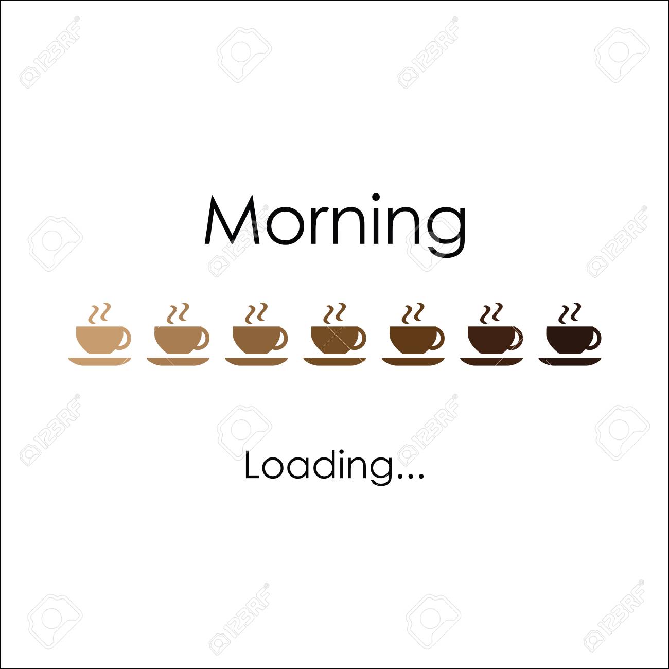 Morning with coffee, vector art for banner, poster, crad. Loading coffee lettering - 87062368 Morning with coffee, vector art for banner, poster, crad. Loading coffee lettering - 87062368