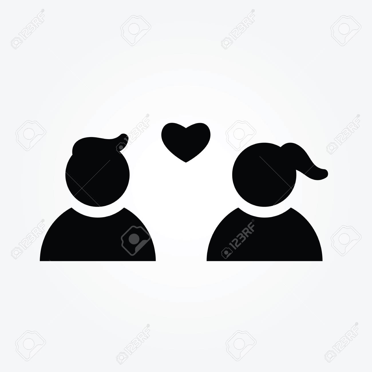 若いカップル カードやポスターとプロフィール画像絵文字男と女のベクター デザイン のイラスト素材 ベクタ Image