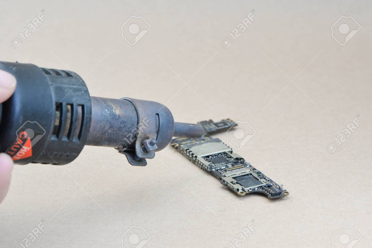 Hot Air Gun Blower Heat Gun Blower And Electronic Circuit Stock Photo Picture And Royalty Free Image Image