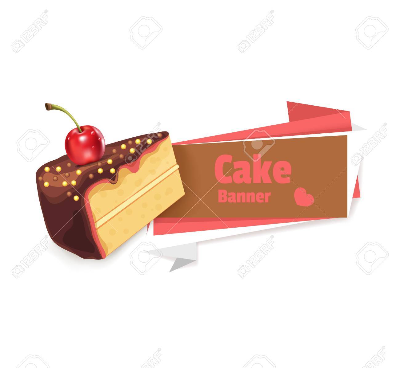 ベクトル チョコレート ケーキ バナー イラスト のイラスト素材 ベクタ Image