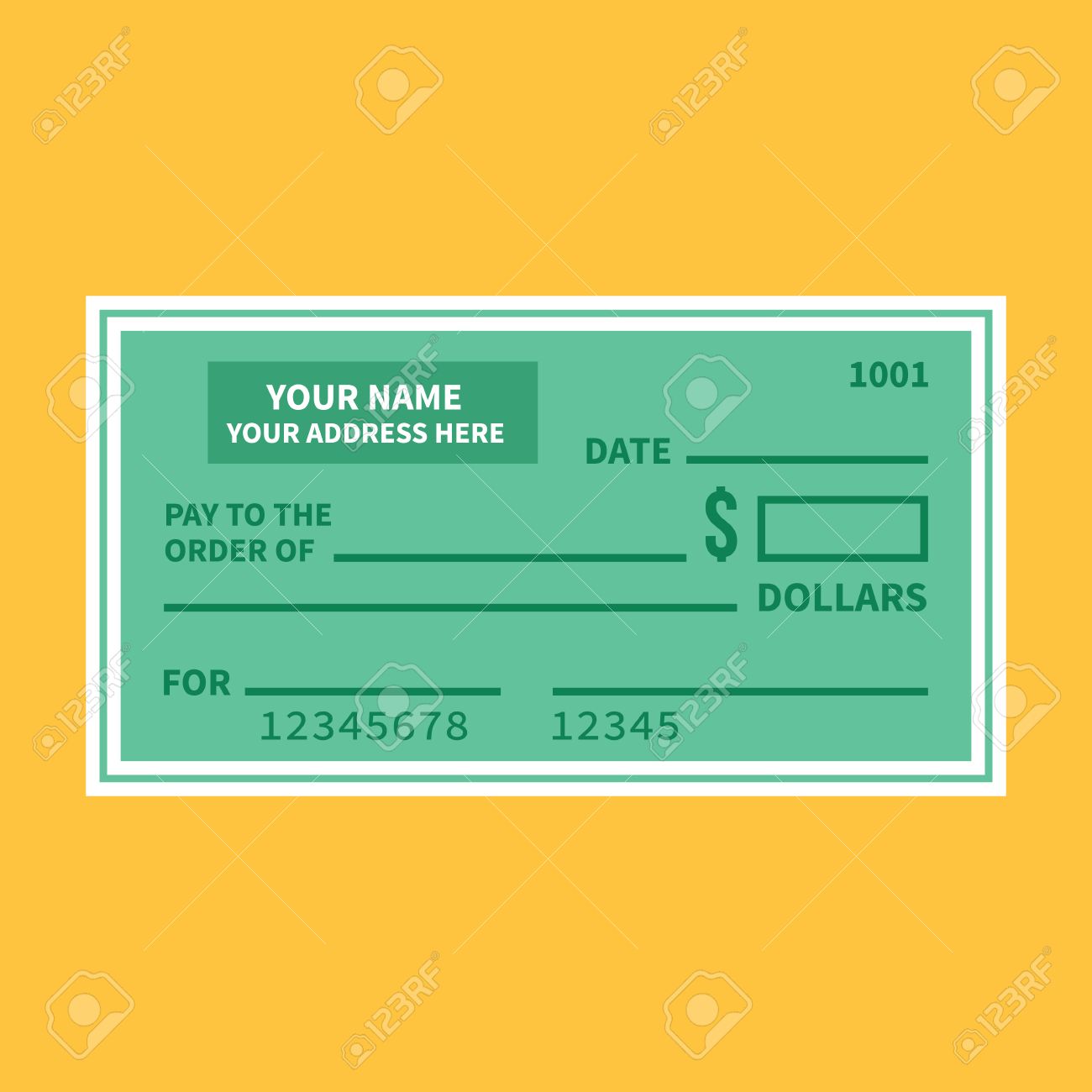 bank check template