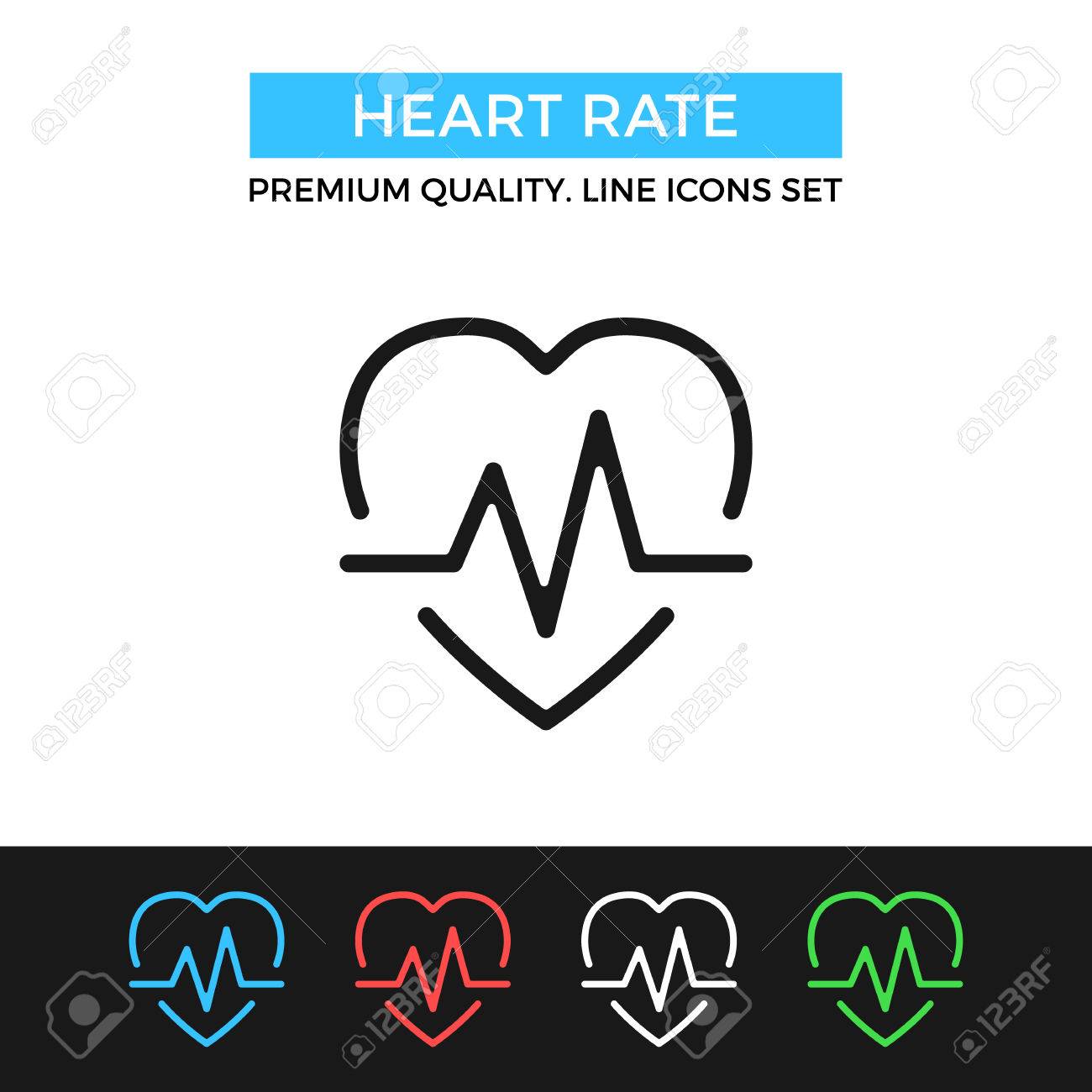 心拍数のアイコンをベクトルします 細い線のアイコン のイラスト素材 ベクタ Image