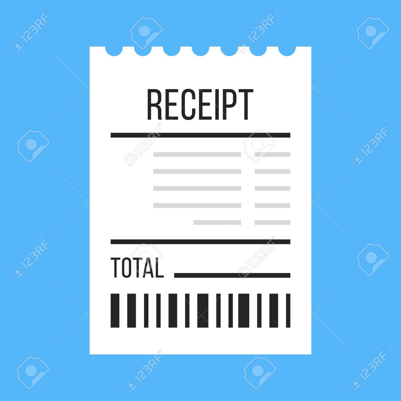 Vector Receipt Icon. Flat Design Vector Illustration Royalty Free SVG,  Cliparts, Vectors, and Stock Illustration. Image 73717966., image size:1300x1300