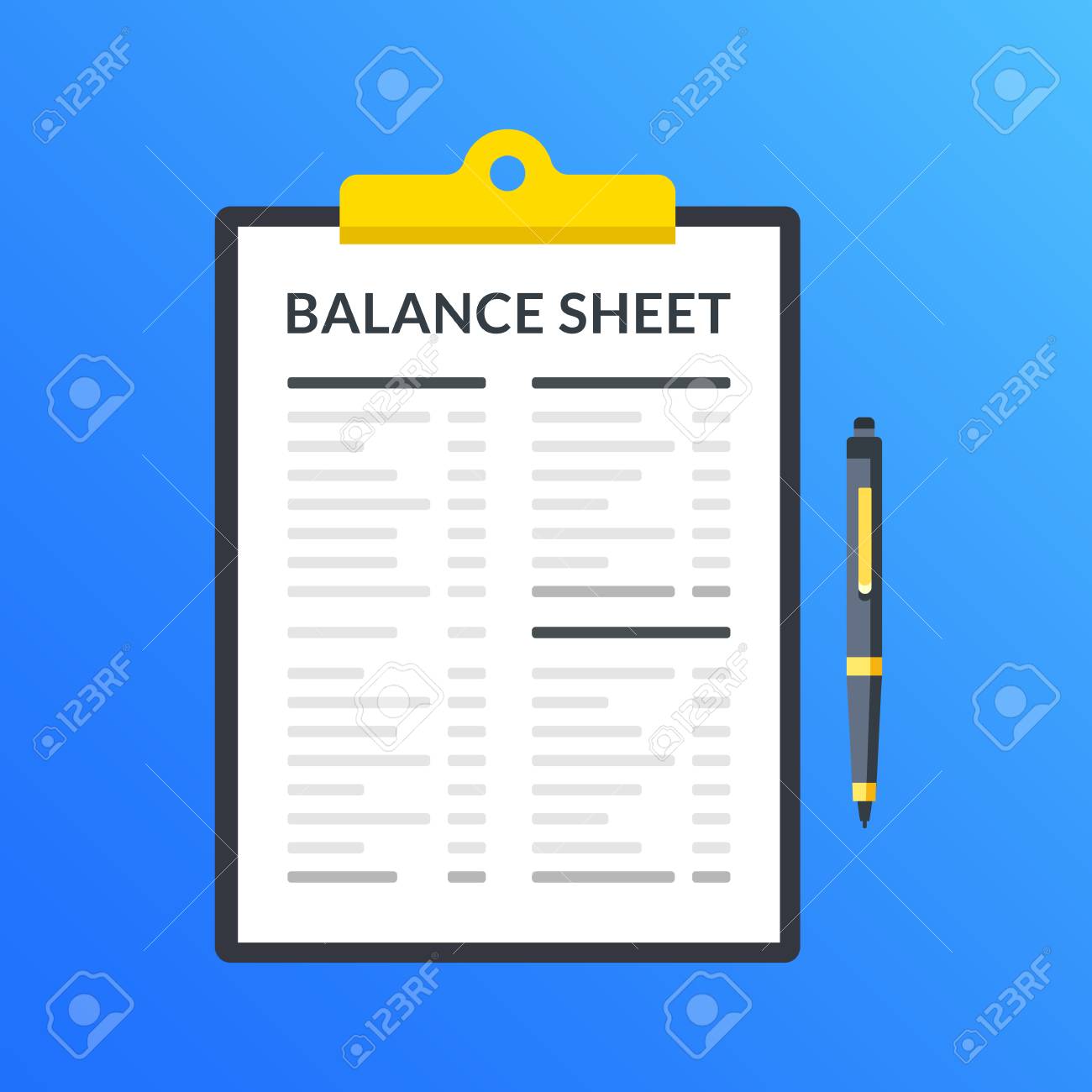 balance sheet clipboard with financial statement financial financial report design