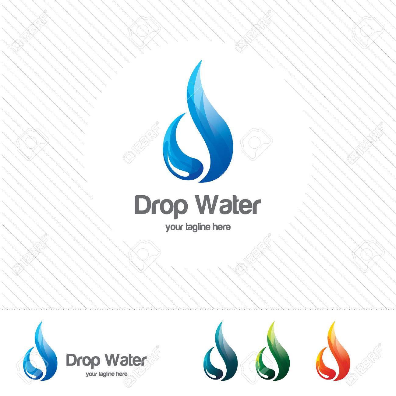 water drop logo design vector template natural mineral aqua