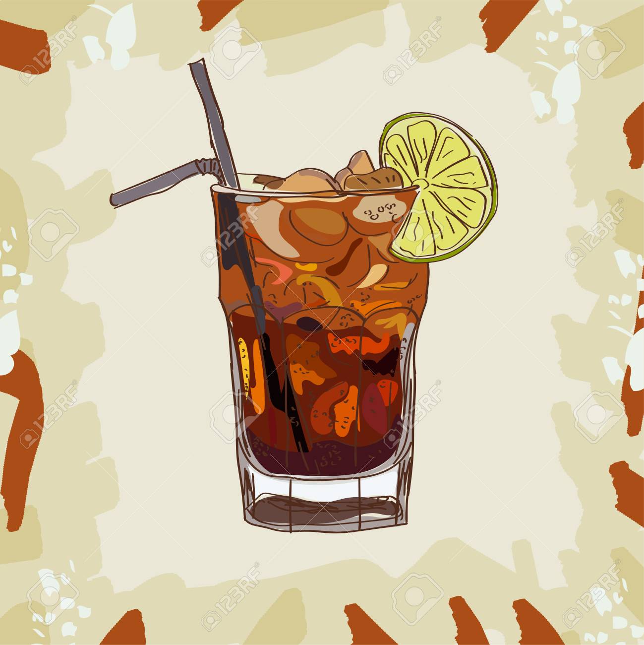 롱 아일랜드 아이스 티 클래식 칵테일 일러스트레이션 컬렉션입니다. 알코올 칵테일 손으로 그린 벡터 일러스트 레이 션 세트. 로열티 무료  사진, 그림, 이미지 그리고 스톡포토그래피. Image 125686178