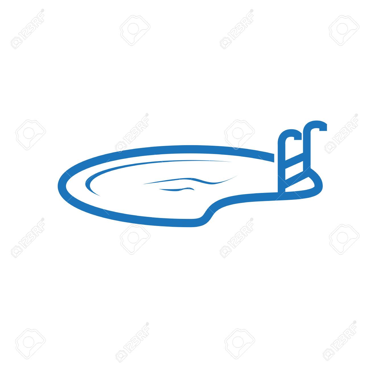 Rounded Swimming Pool Icon. Isolated On White Background. Royalty Free SVG,  Cliparts, Vectors, And Stock Illustration. Image 83167085.