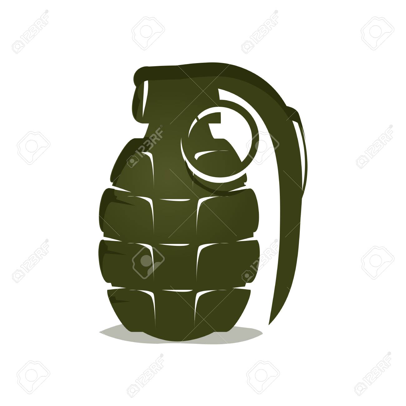 大胆な手手榴弾イラスト 白い背景で隔離 のイラスト素材 ベクタ Image