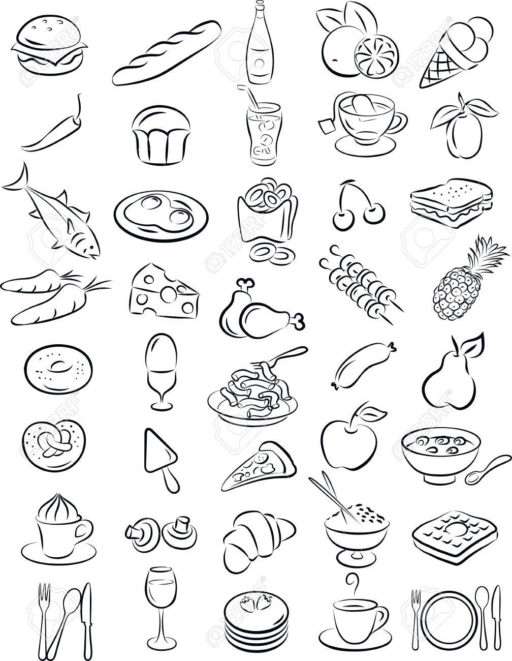 白と黒のフードのコレクションのベクトル イラスト のイラスト素材 ベクタ Image 白と黒のフードのコレクションのベクトル イラスト のイラスト素材 ベクタ Image