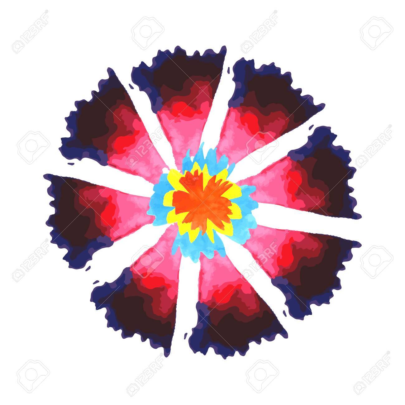 Bleuet Bleu Aquarelle De Vecteur Sur Fond Blanc Isolé Belle Main Dessin Fleurs Dété Illustration Florale