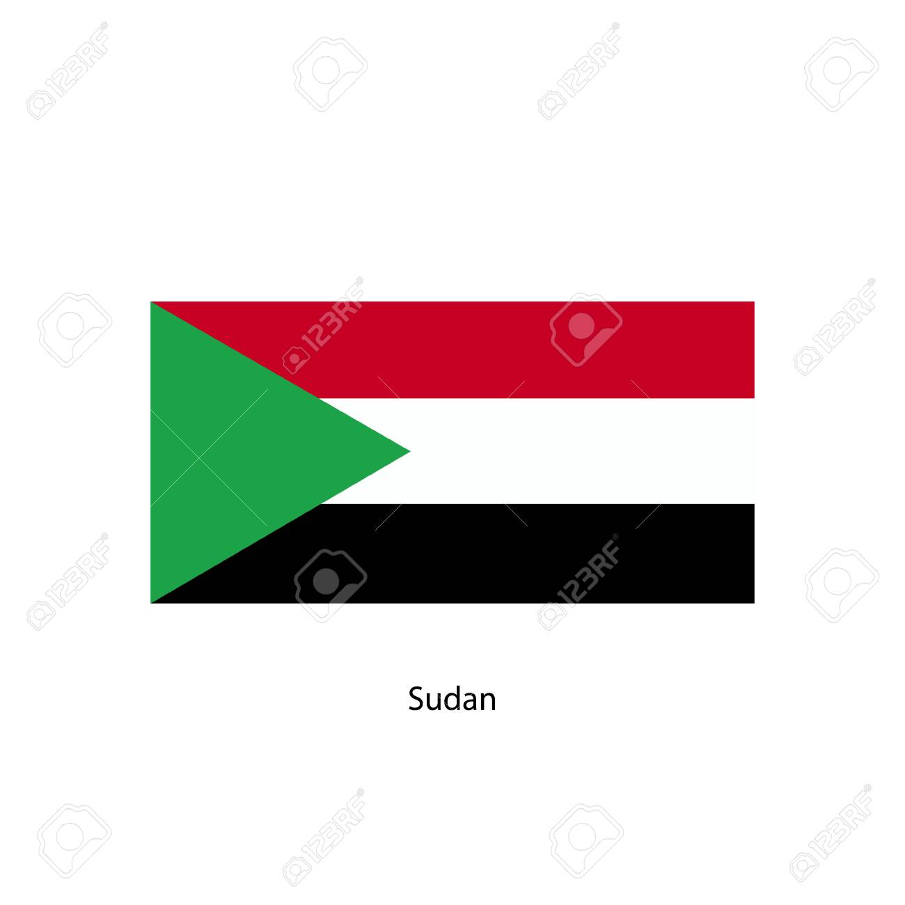 sudan flag official colors and proportion correctly national