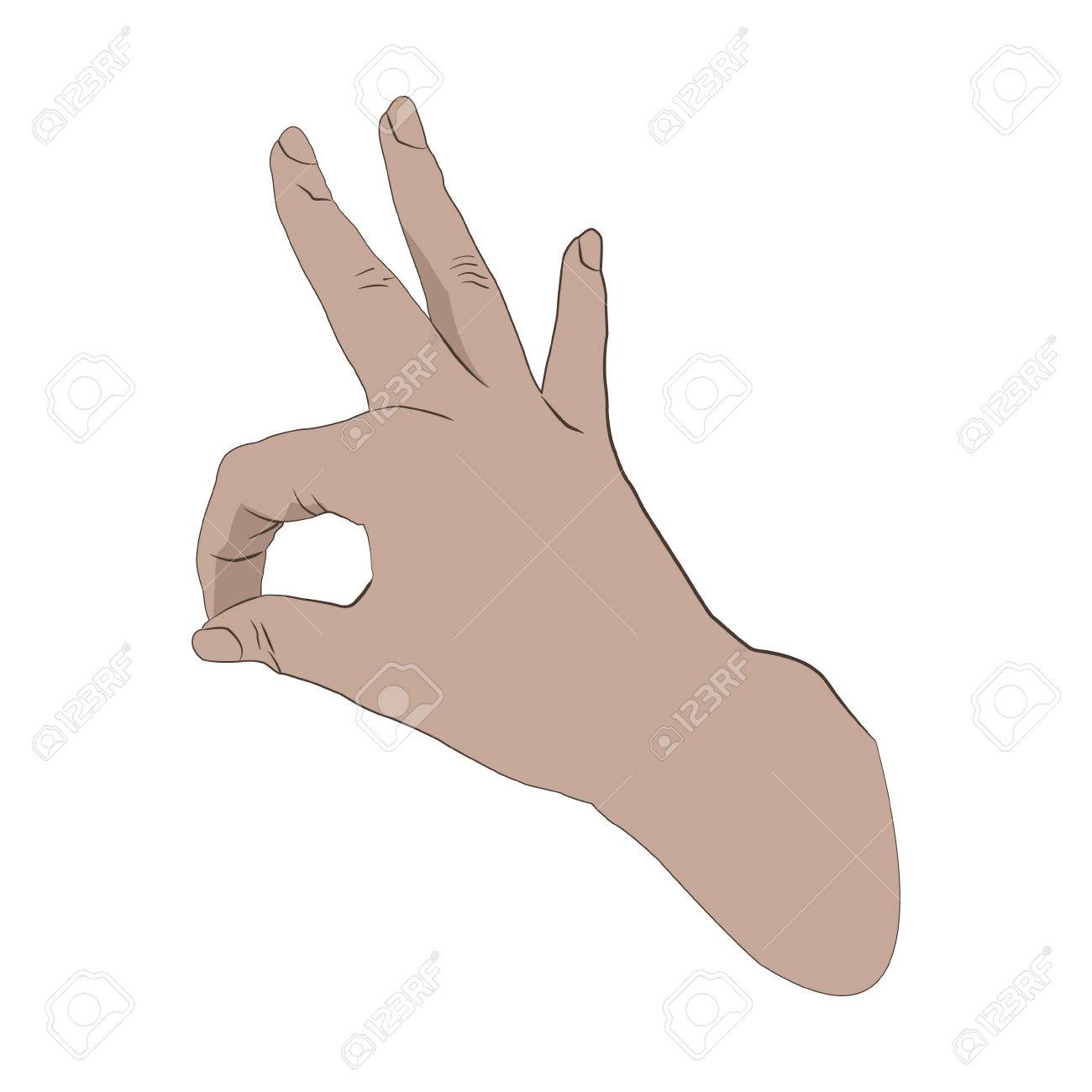 pop art ok hand sign isolated on white background woman hand