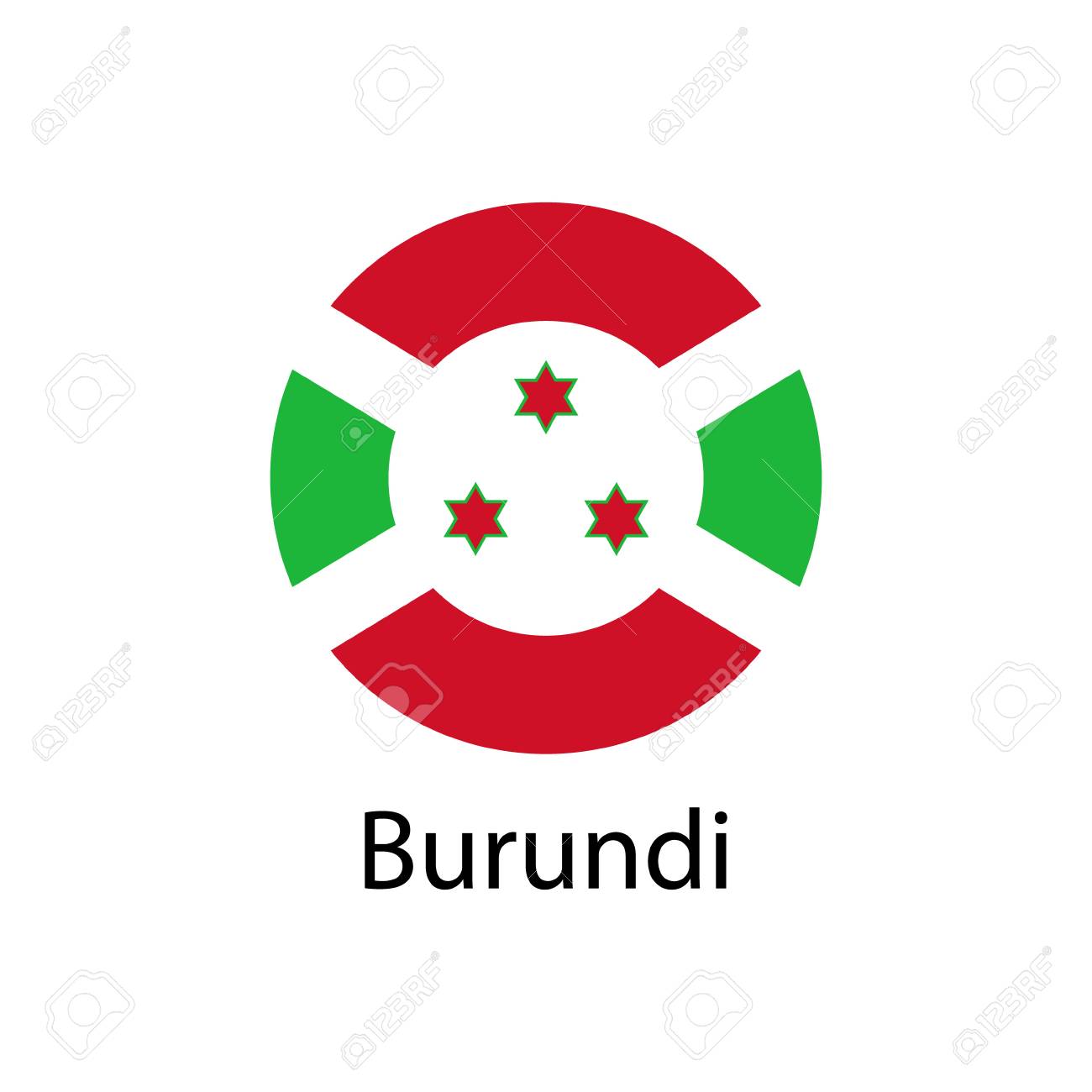 The Flag Of Burundi In The Form Of A Circle And The Name Of The ...