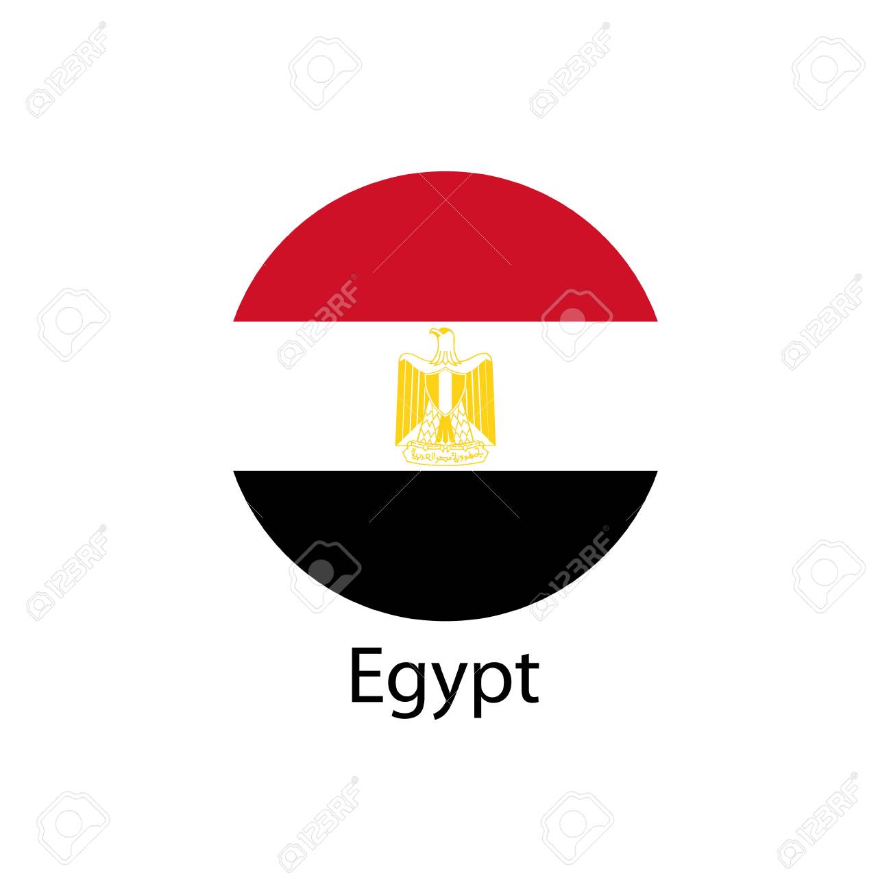 The Flag Of Egypt In The Form Of A Circle And The Name Of The ...