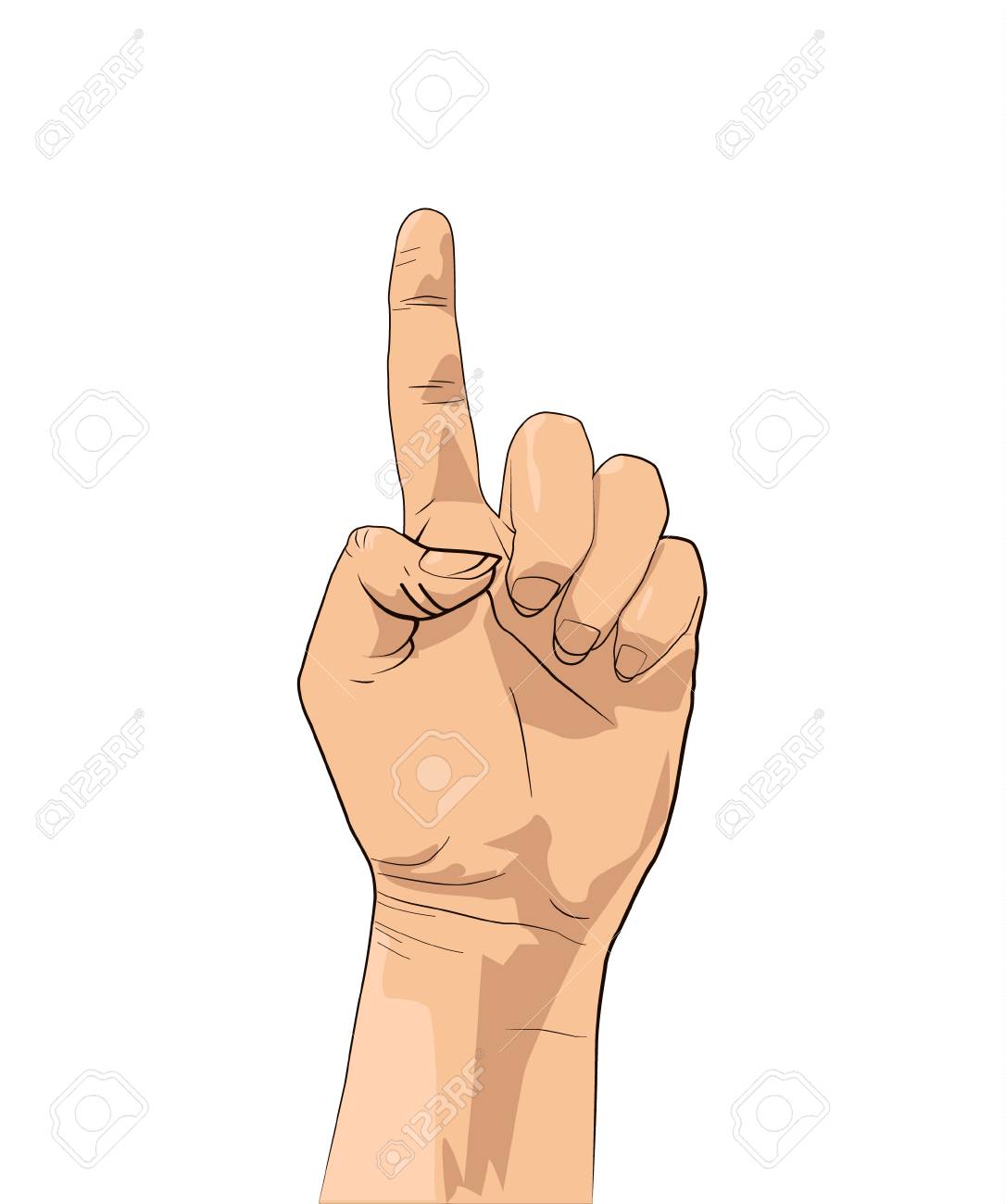 Foam Finger Hand Gesture Count One Hand With The Index Finger