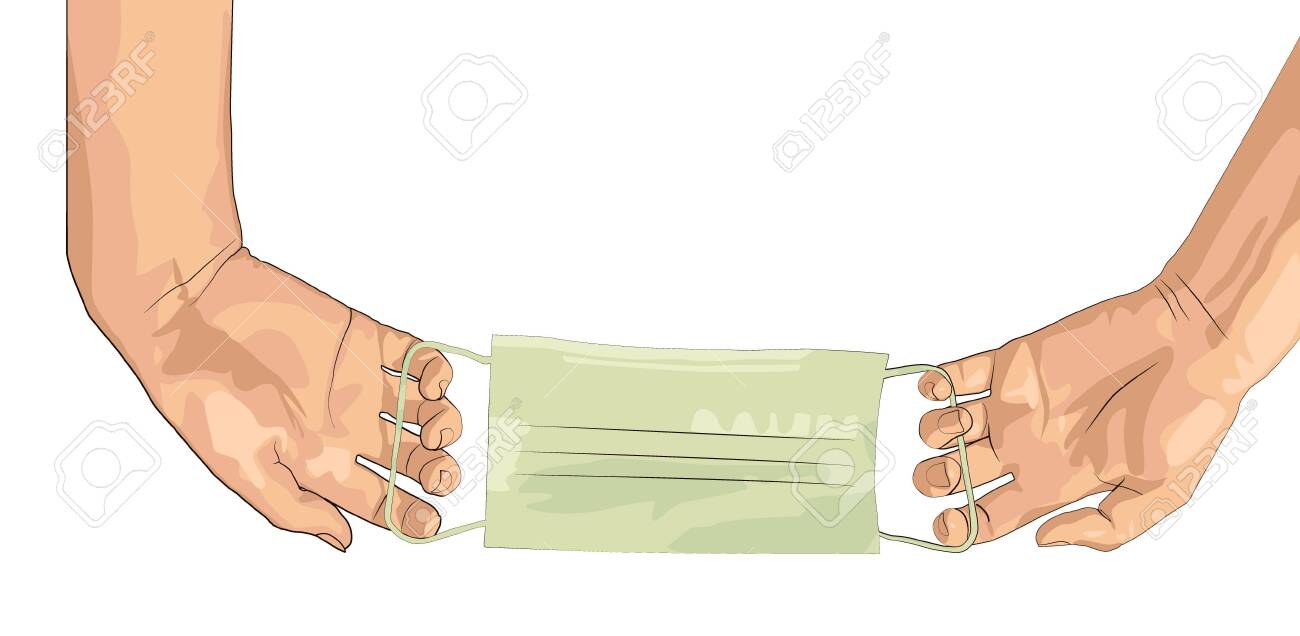 Hands Holding Medical Face Mask Vector Illustration Female Royalty Free Cliparts Vectors And Stock Illustration Image 143278863