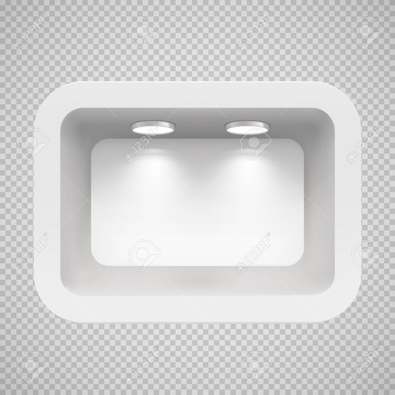 Boutique En La Pared Superior Con Fuentes De Luz Ilustracion