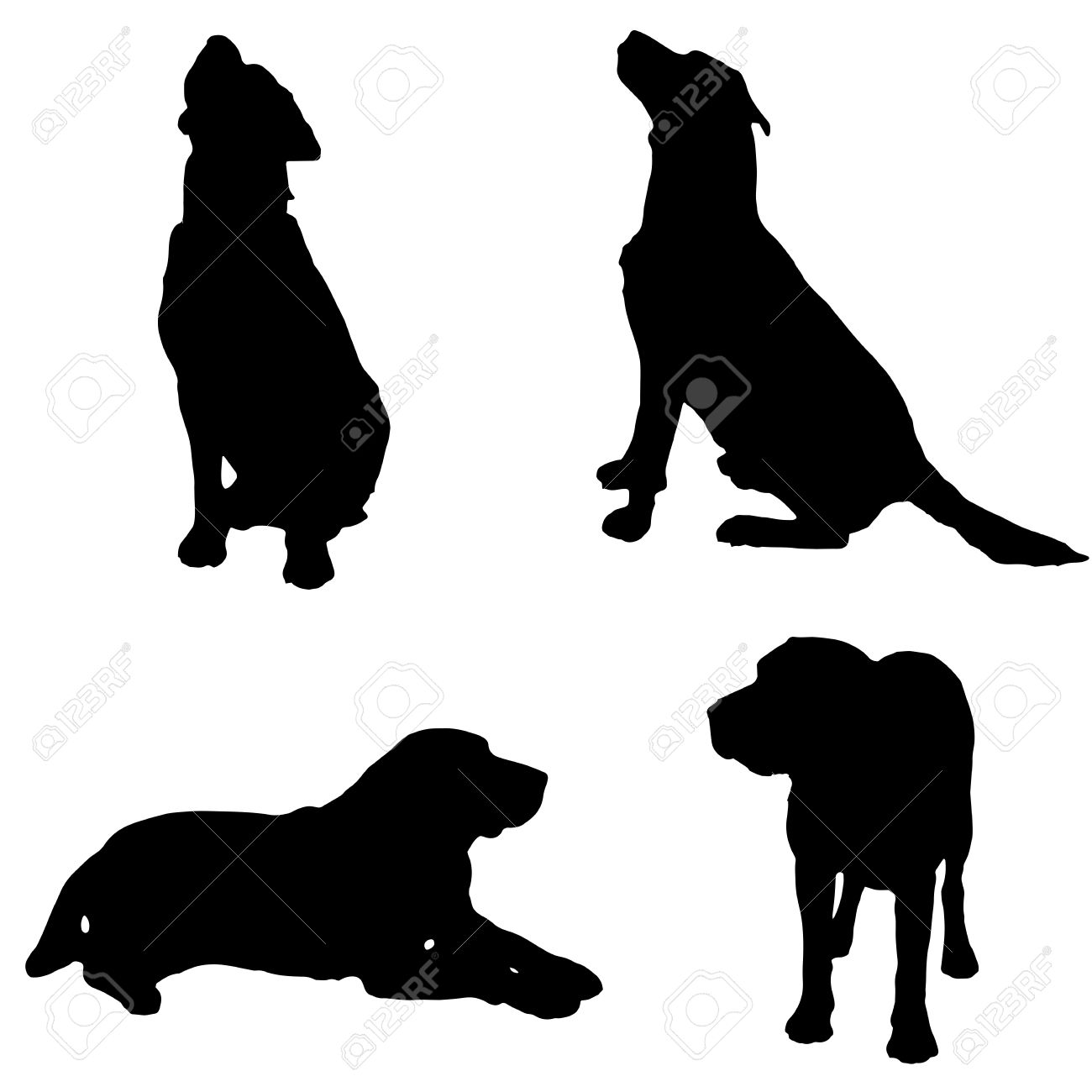 vector silhouette of a dog on white background illustration