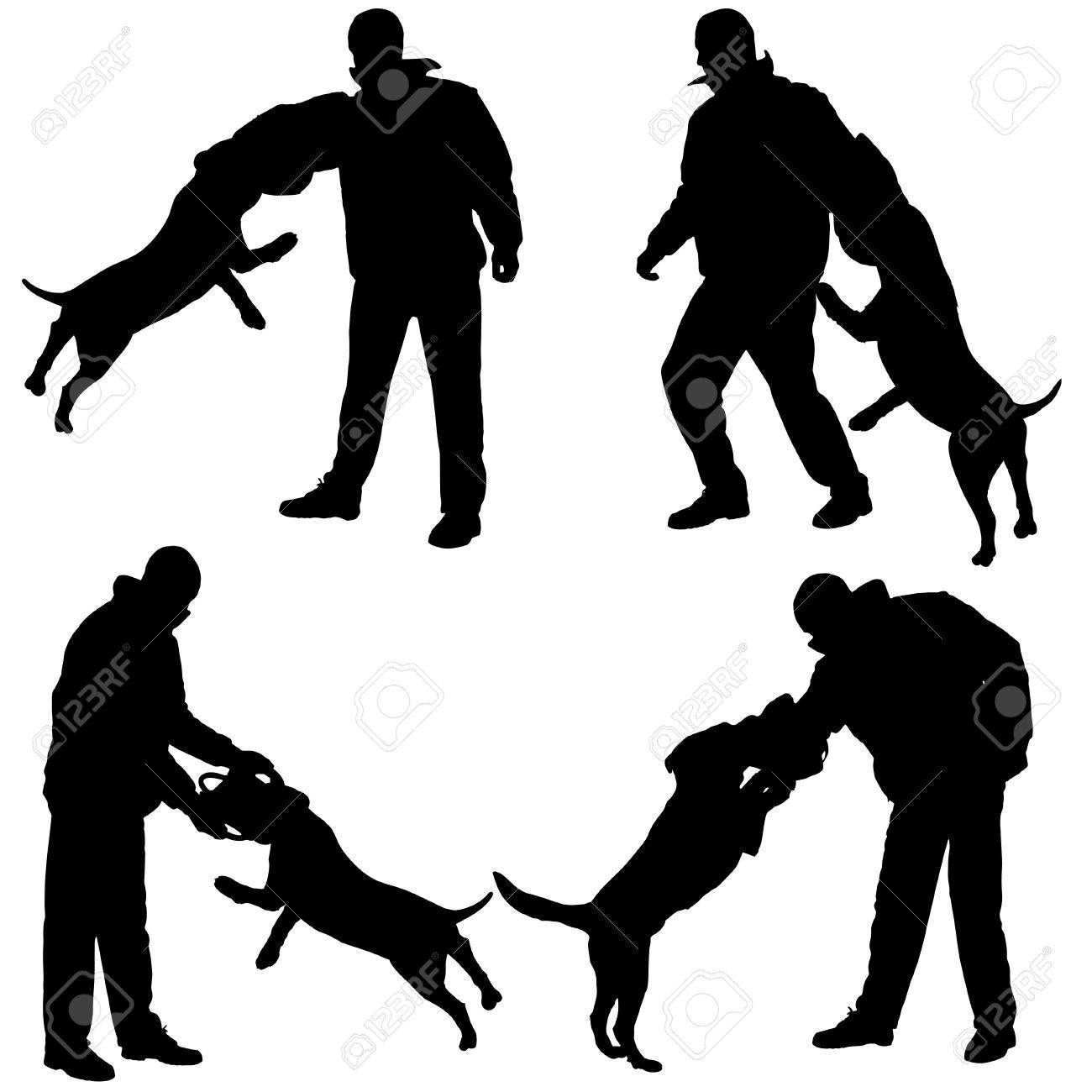 防衛の犬を電車男のベクトル シルエット のイラスト素材 ベクタ Image