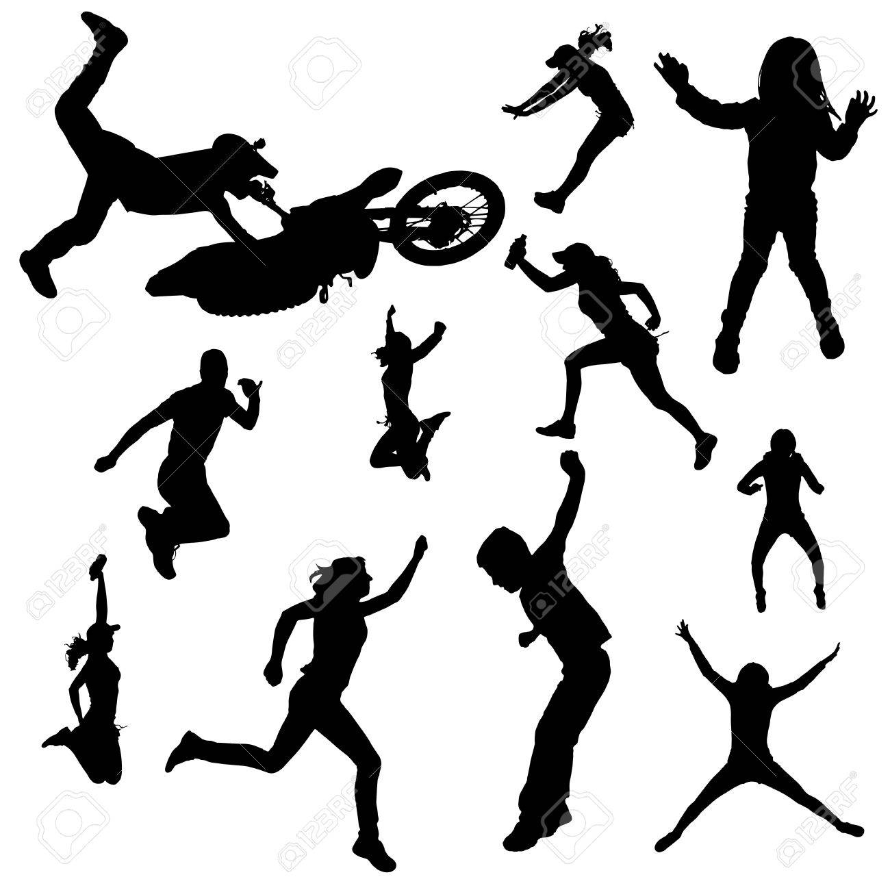 ジャンプしている人のベクトル シルエット のイラスト素材 ベクタ Image