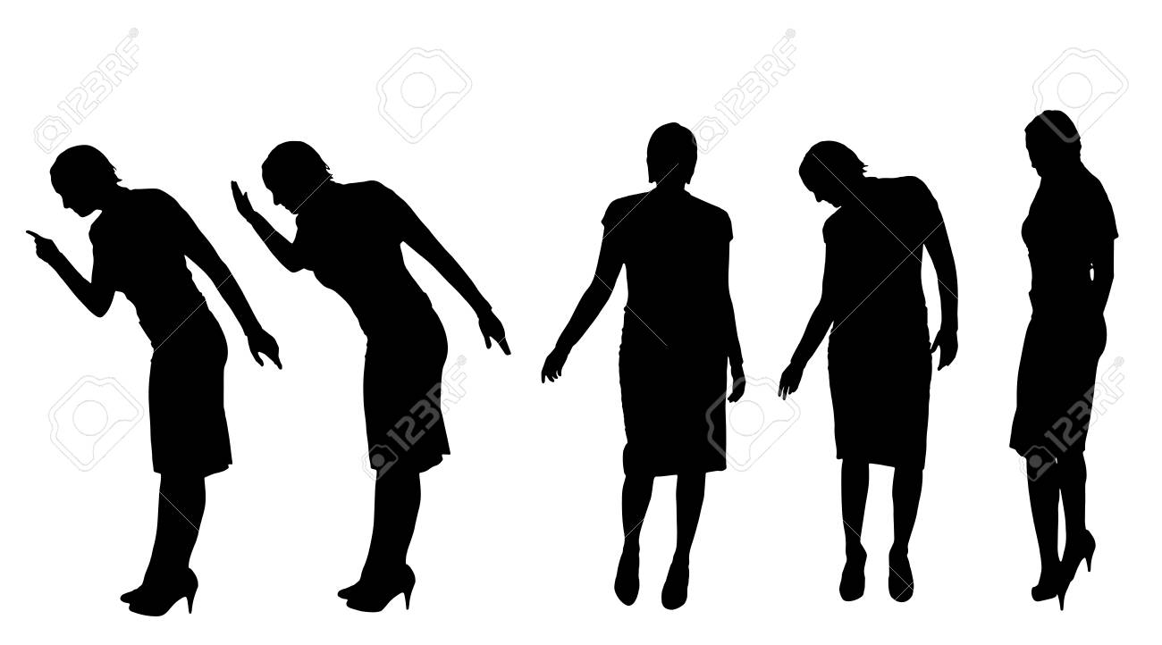 歩く女性のシルエットをベクターします のイラスト素材 ベクタ Image