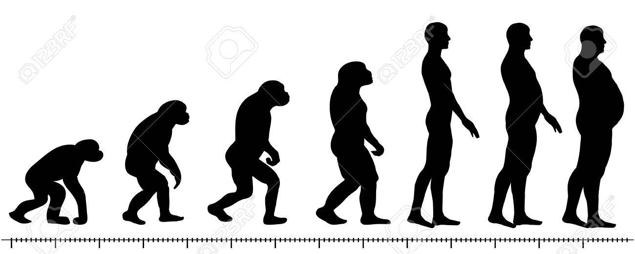 vector evolution man silhouette on white background royalty free evolution of man