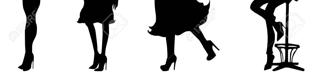 別の女性の足のベクトル イラスト シルエットのイラスト素材 ベクタ Image