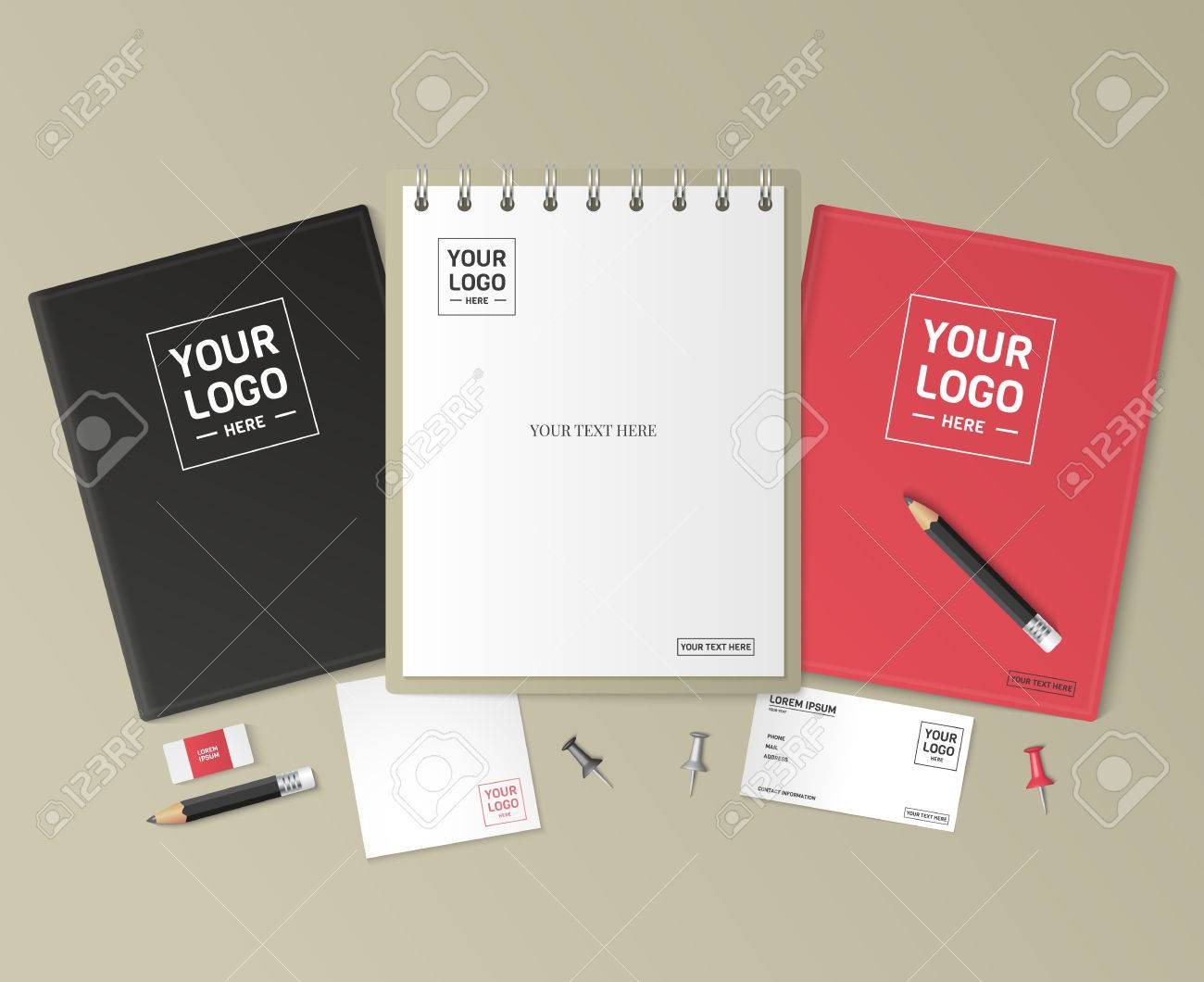 corporate identity template set business stationery mock up