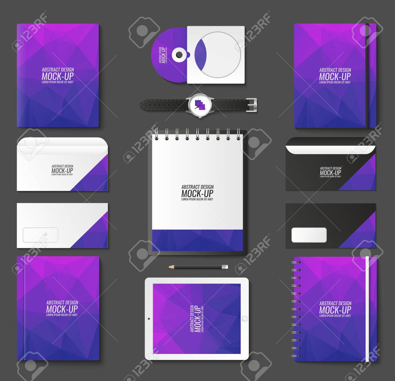corporate identity template set business stationery mock up
