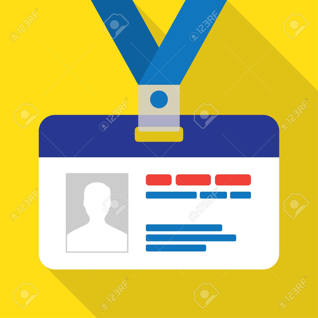 flat design name tag badge template with shadow royalty free