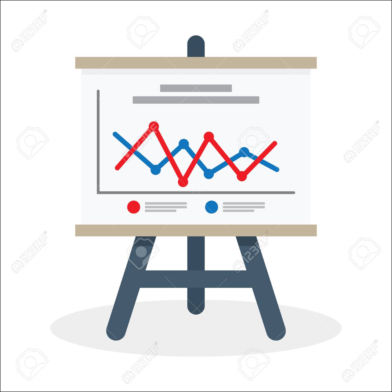 presentation whiteboard with market data and statistics for future