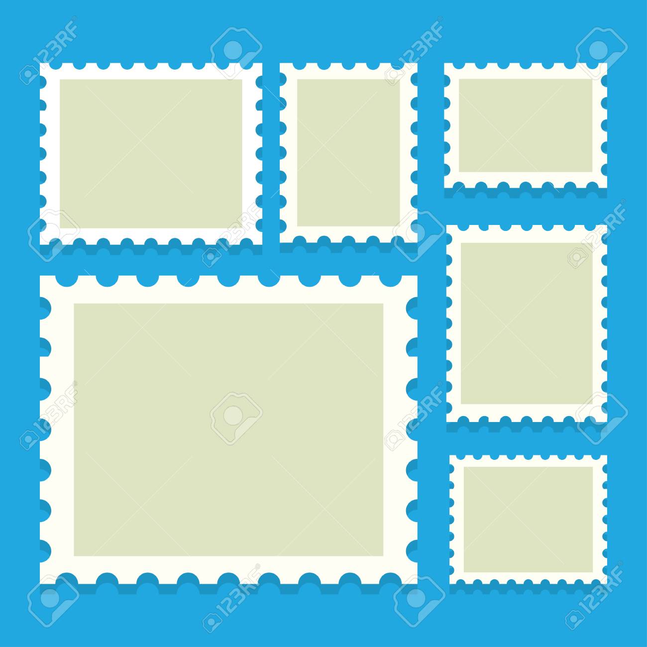 blank postage stamps templates with place for your images vector