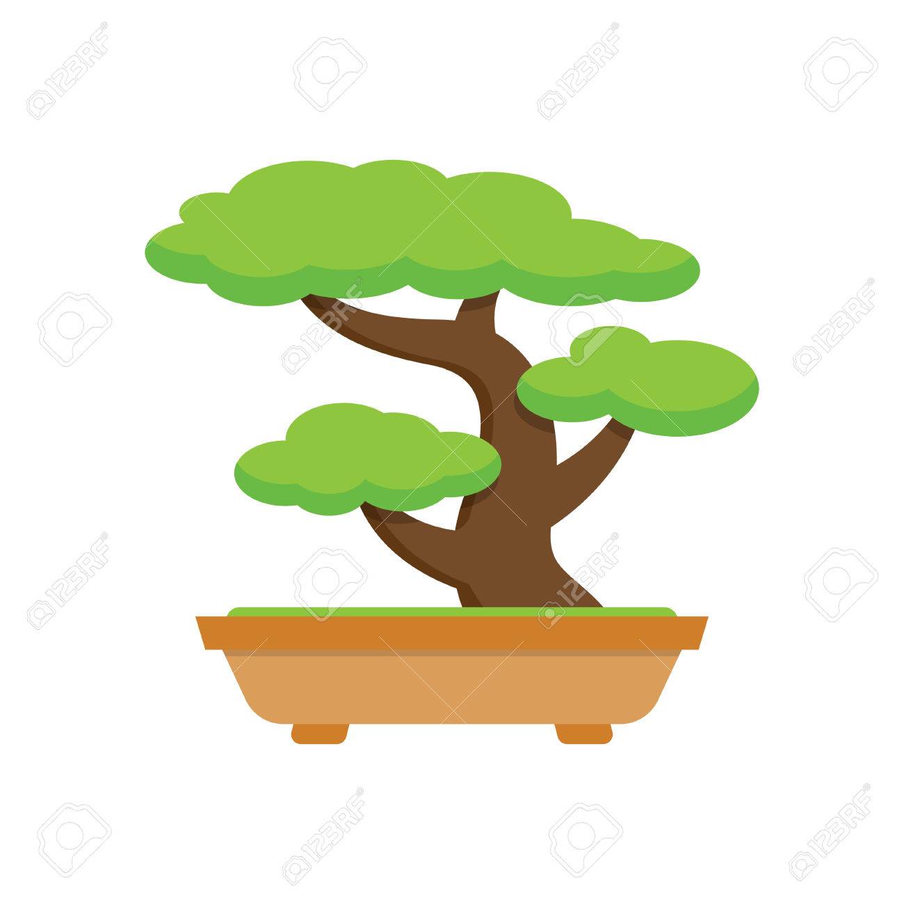 ツリー盆栽 日本の木 白の背景にベクトル イラスト のイラスト素材 ベクタ Image