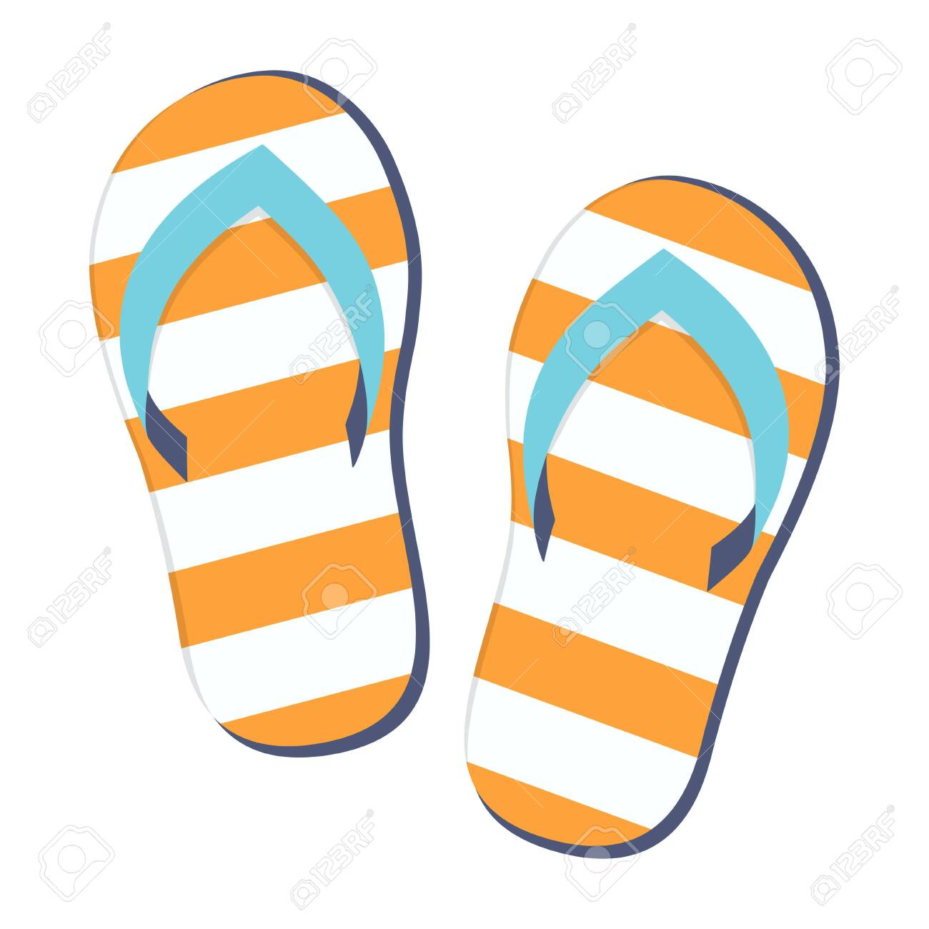 striped flip flops