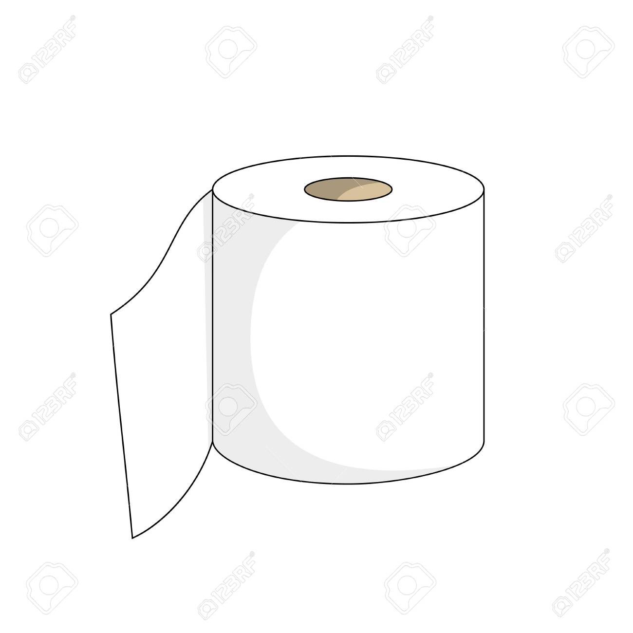 Cartoon Toilet Paper Roll Isolated On White Background Vector Royalty Free Cliparts Vectors And Stock Illustration Image 147698831
