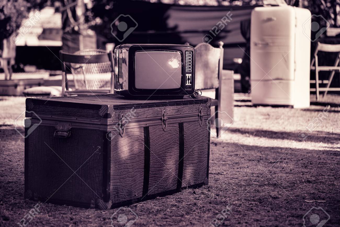 Old TV, chest and various furniture on the street. - 88647445 Old TV, chest and various furniture on the street. - 88647445