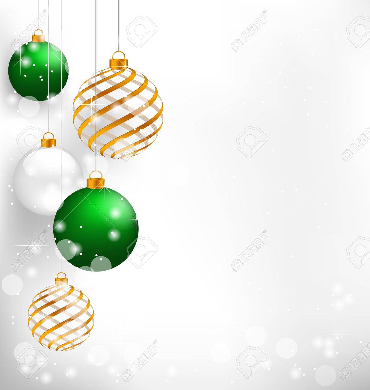 Green spiral christmas balls hang on white background - 34247094 Green spiral christmas balls hang on white background - 34247094