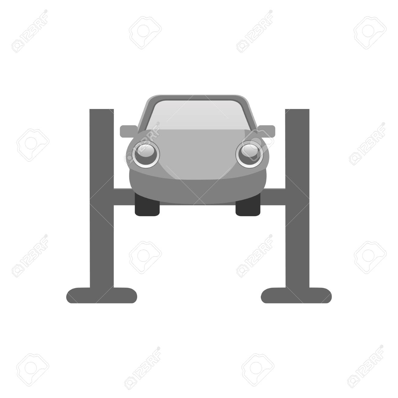 車持ち上げフラットラインアイコンベクトルイラスト のイラスト素材 ベクタ Image