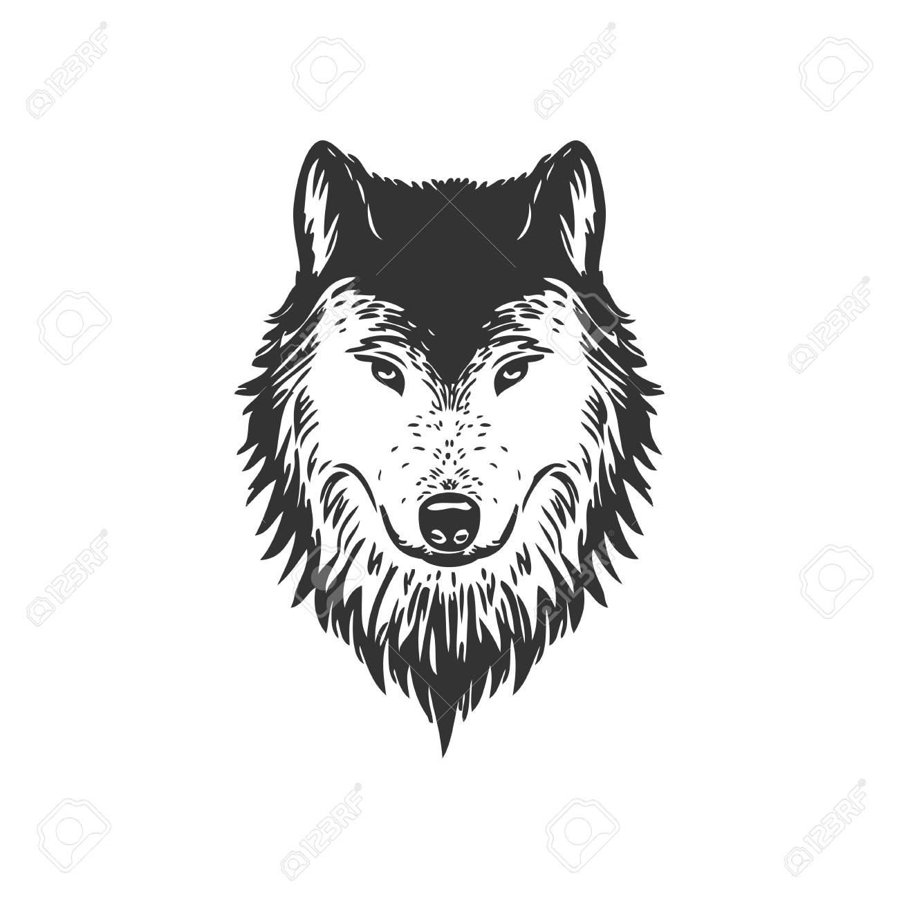 Wolf Face Vector Design Royalty Free Cliparts Vectors And Stock Illustration Image